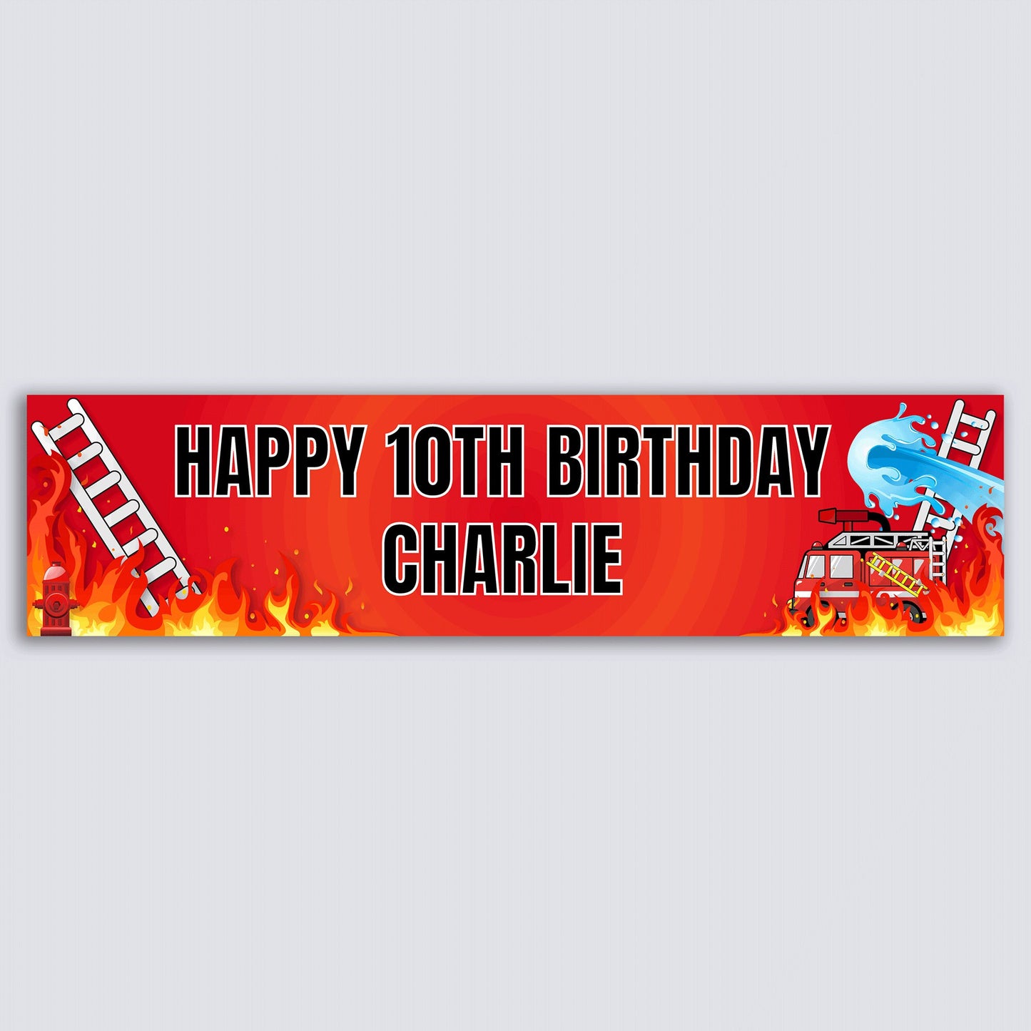 Personalised Banner - Fireman Banner - Paper or Vinyl