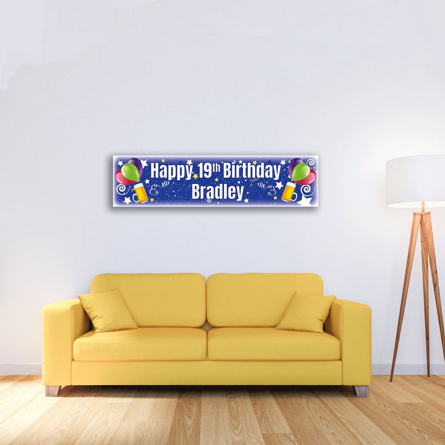 Personalised Banner - Beer & Balloons - Paper or Vinyl