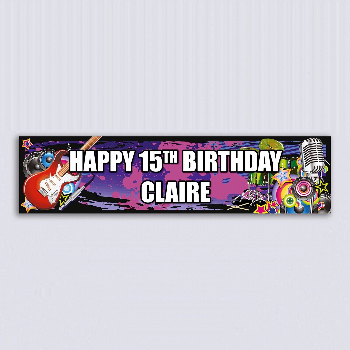 Personalised Banner - Rock Star - Paper or Vinyl