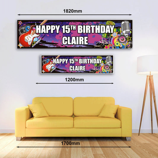 Personalised Banner - Rock Star - Paper or Vinyl