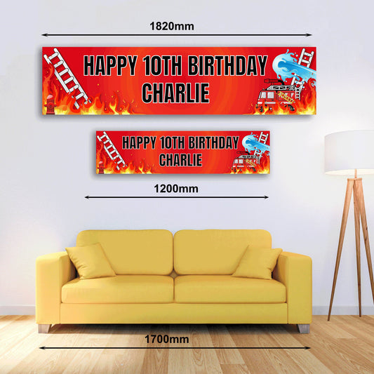 Personalised Banner - Fireman Banner - Paper or Vinyl