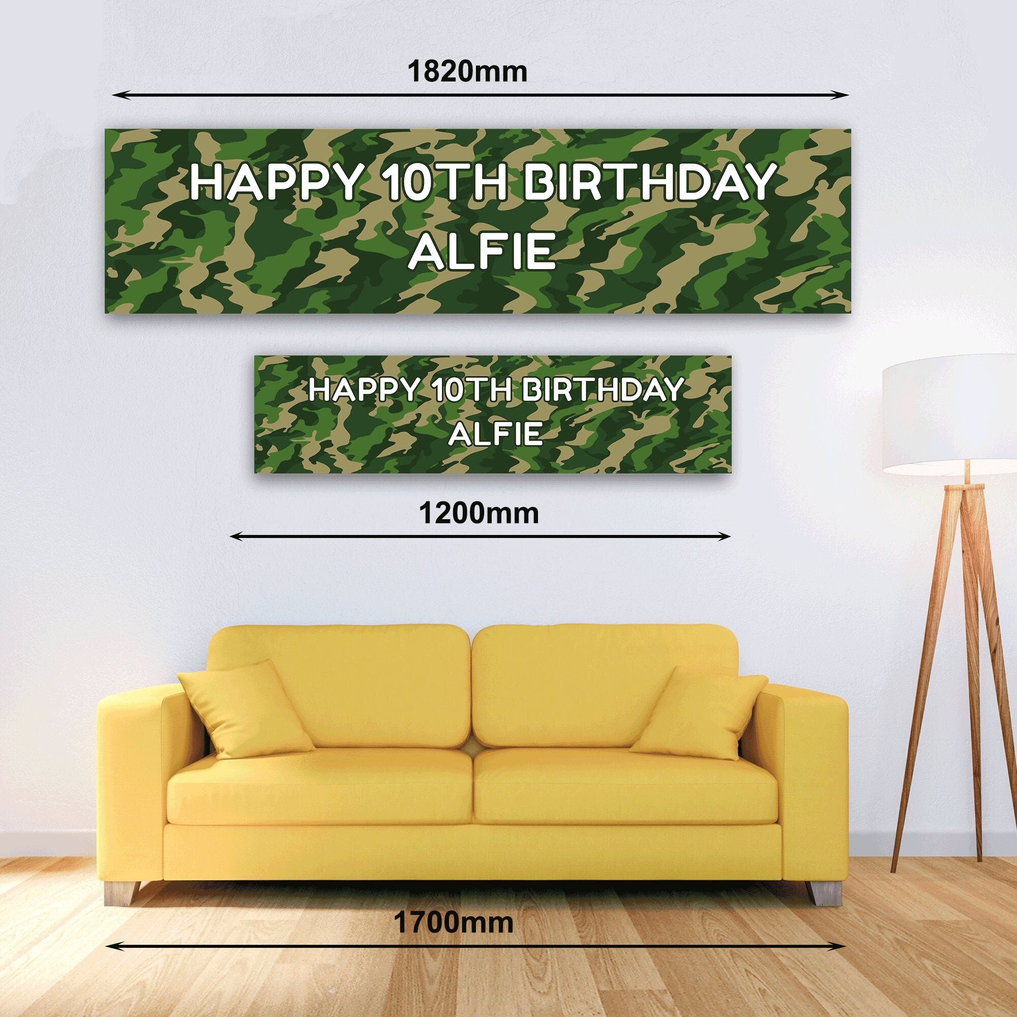 Personalised Banner - Camouflage - Paper or Vinyl – Picnic and Party UK