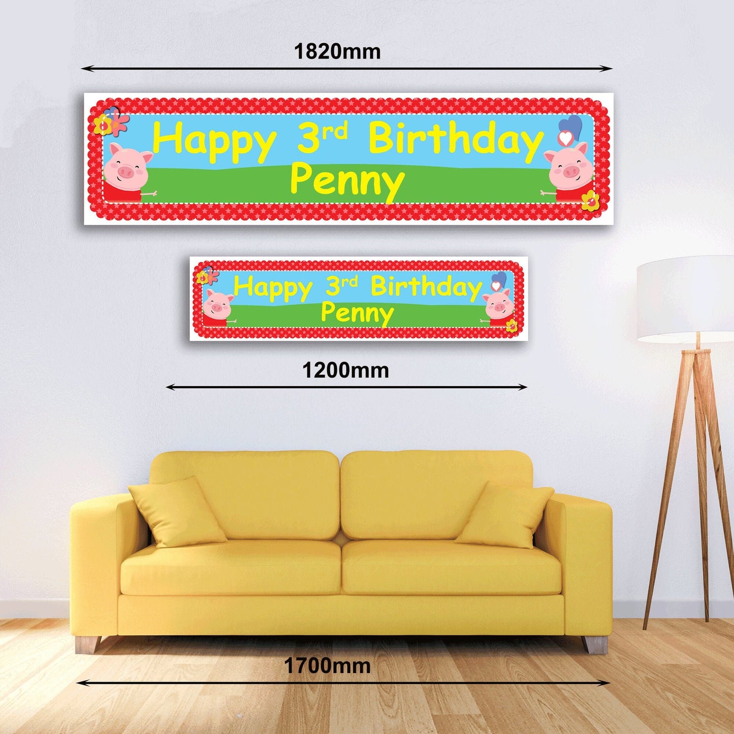 Personalised Banner - Pig - Paper or Vinyl