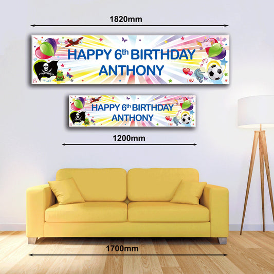 Personalised Banner - Starburst Kids - Paper or Vinyl