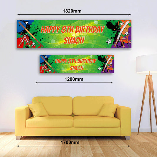 Personalised Banner - Turtles - Paper or Vinyl