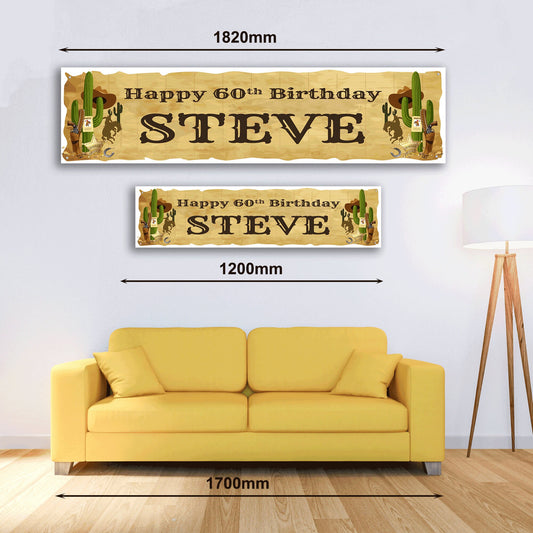 Personalised Banner - Wild West - Paper or Vinyl