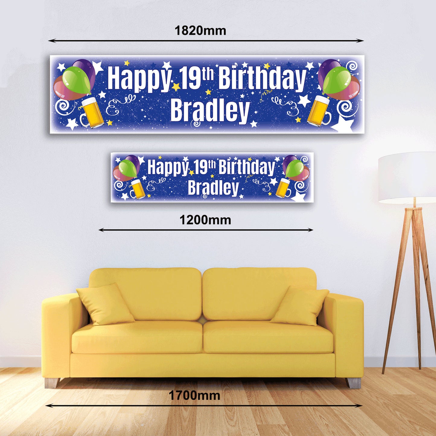 Personalised Banner - Beer & Balloons - Paper or Vinyl