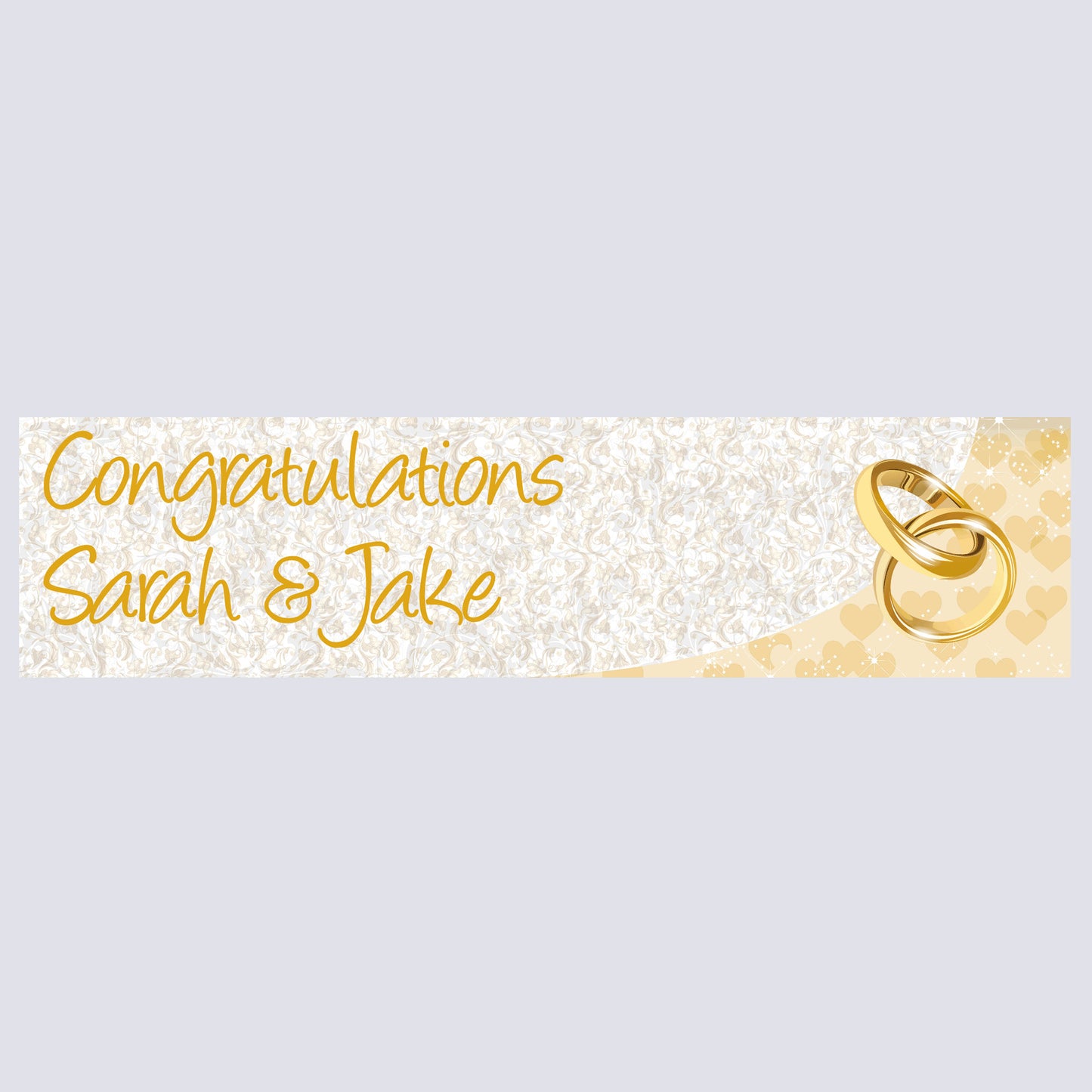 Personalised Wedding Banner Gold - Paper or Vinyl