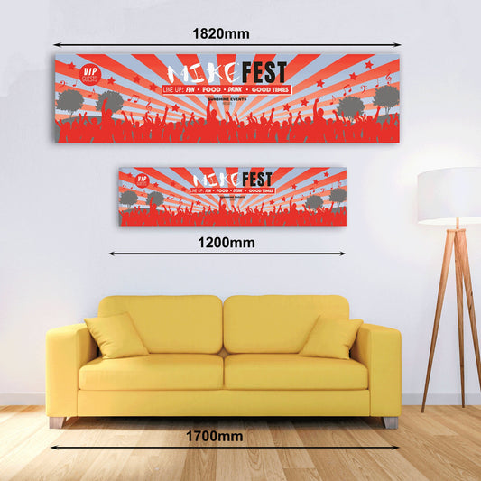 Personalised Festival Red Banner - Paper or Vinyl