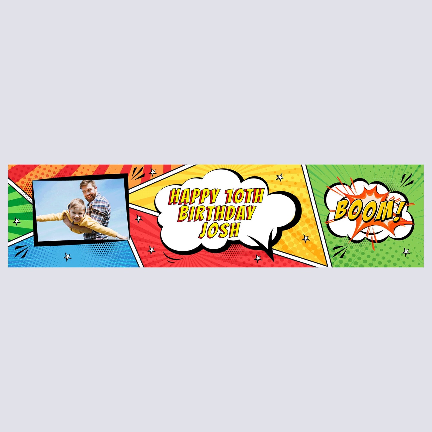 Personalised Banner - Superhero with Photo - Paper or Vinyl