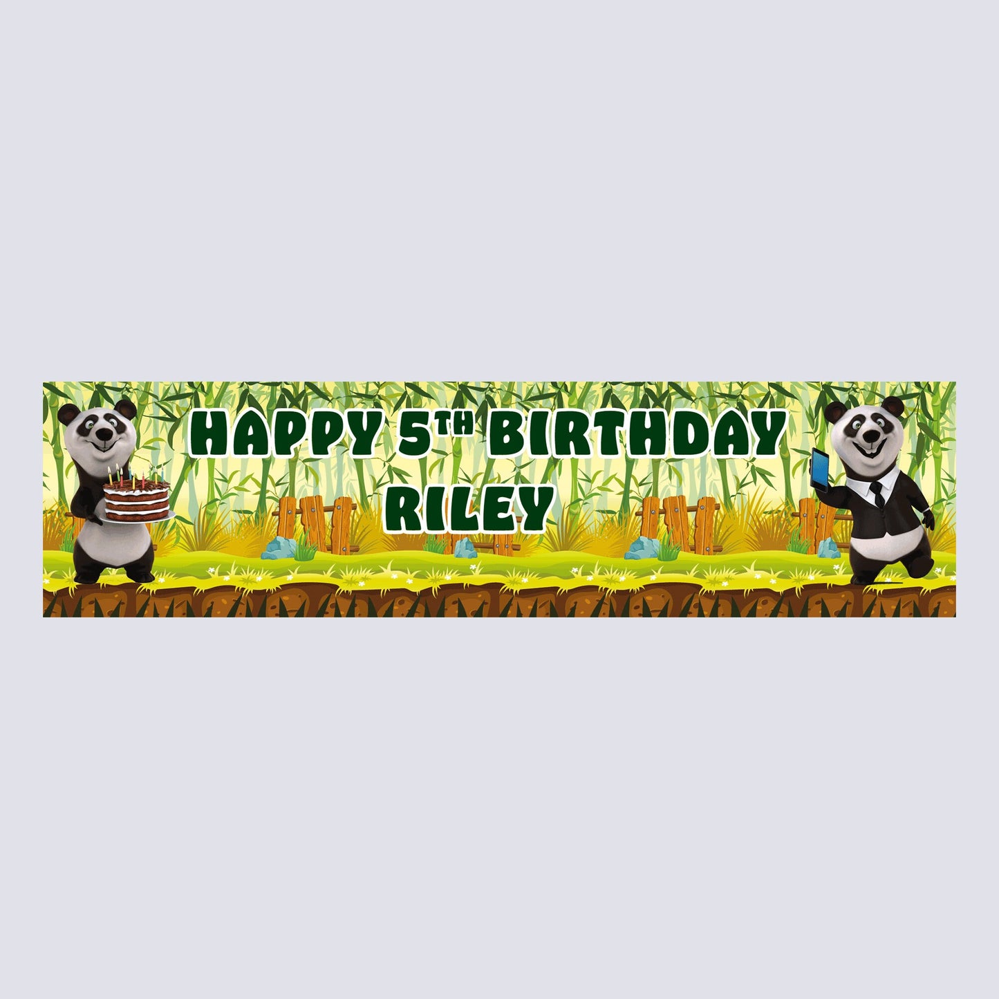 Personalised Banner - Panda Birthday Party Paper or Vinyl