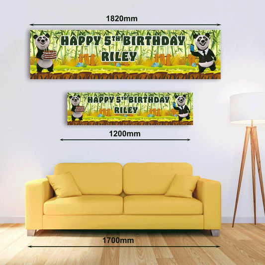 Personalised Banner - Panda Birthday Party Paper or Vinyl