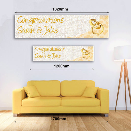 Personalised Wedding Banner Gold - Paper or Vinyl