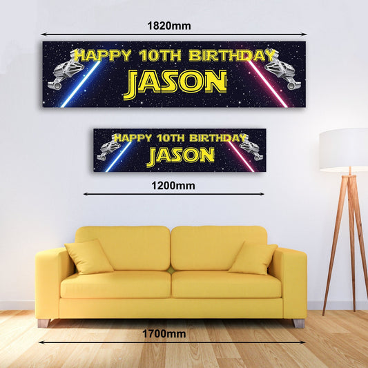 Personalised Banner - Space Banner, Star Wars Banner, Space Decoration