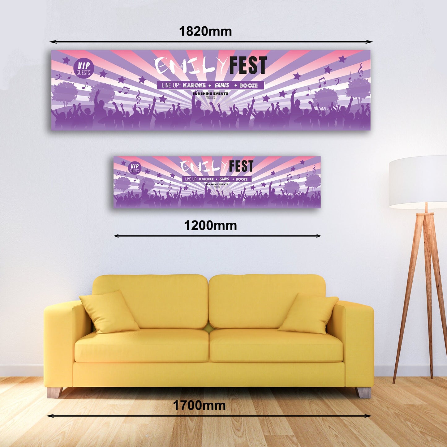 Personalised Festival Purple Banner - Paper or Vinyl