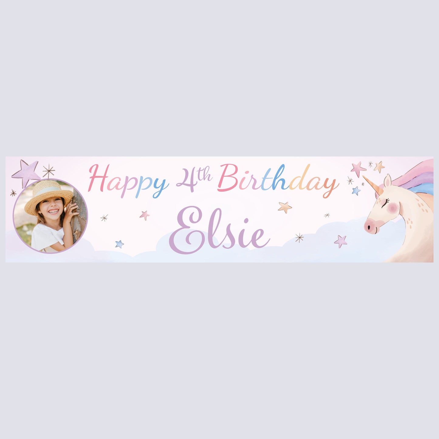 Personalised Banner - Unicorn Banner with Photo Personalised Unicorn Banner