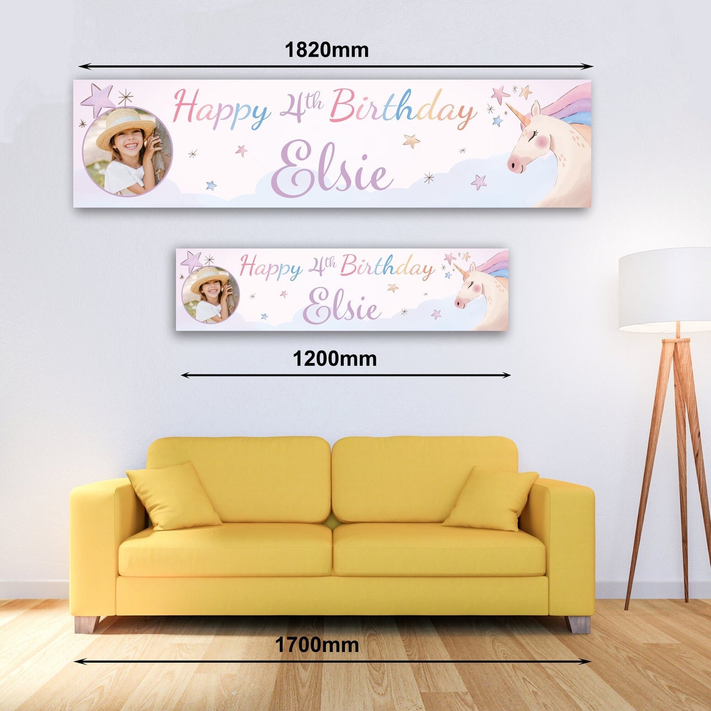 Personalised Banner - Unicorn Banner with Photo Personalised Unicorn Banner