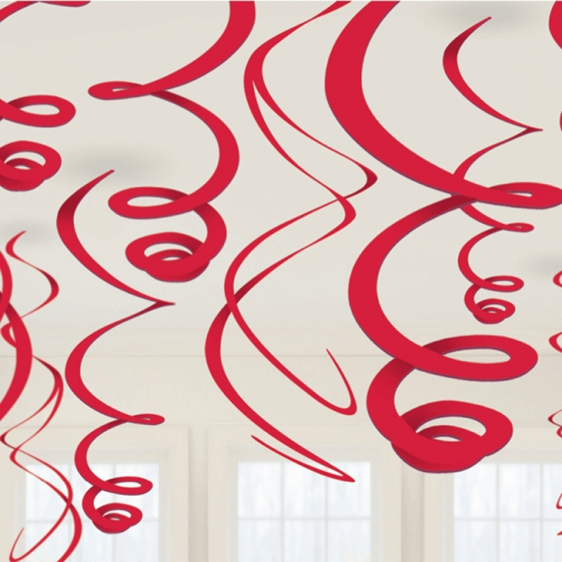 Red Decorative Swirls (Pk 12)