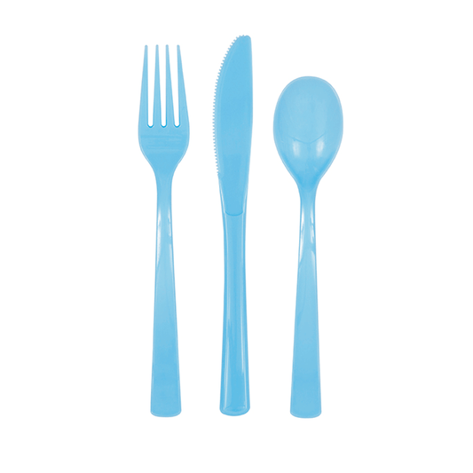 Plastic Cutlery Powder Blue (Pk 18)