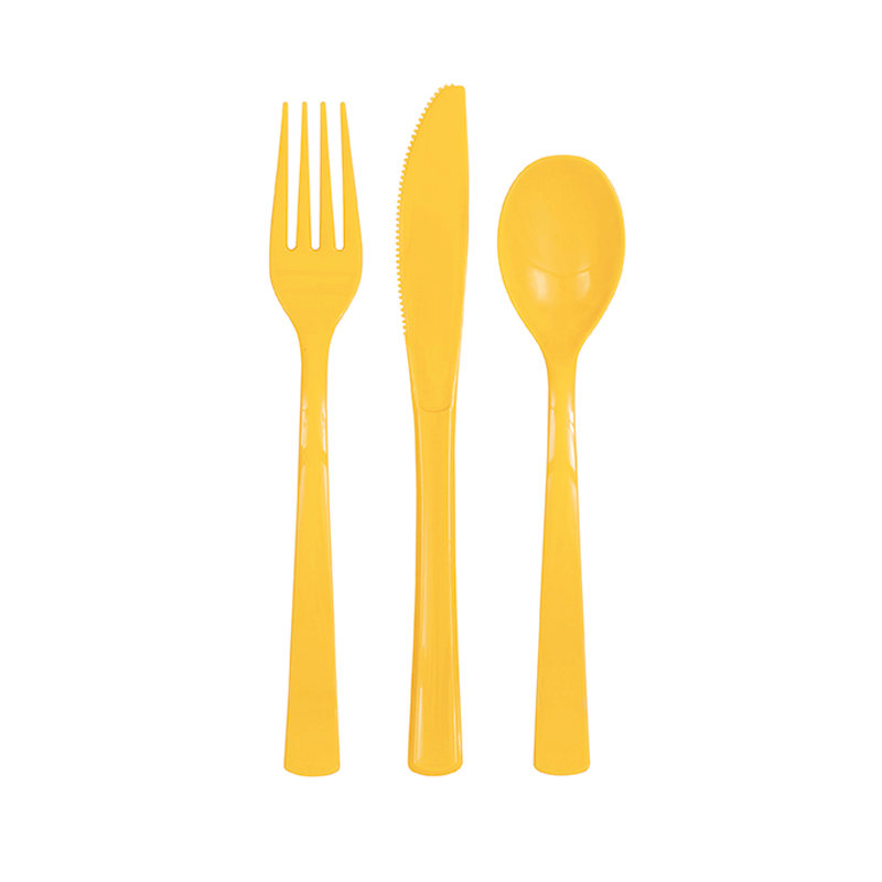 Plastic Cutlery Yellow (Pk 18)