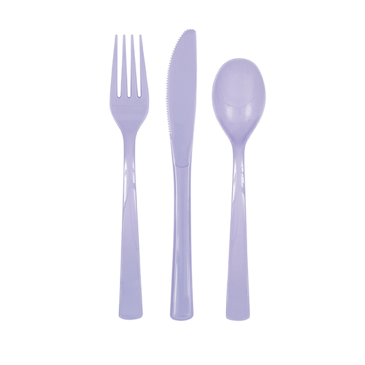 Plastic Cutlery Lavender (Pk 18)