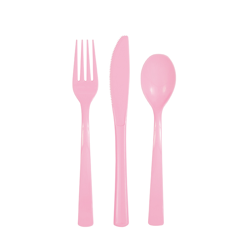 Plastic Cutlery Light Pink (Pk 18)