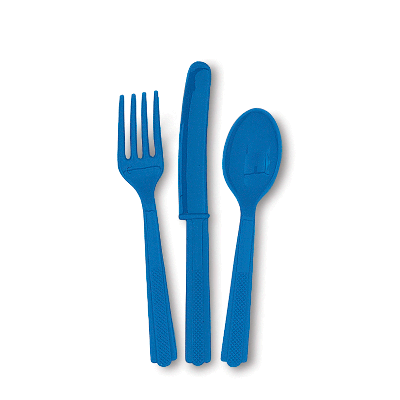 Plastic Cutlery Royal Blue (Pk 18)