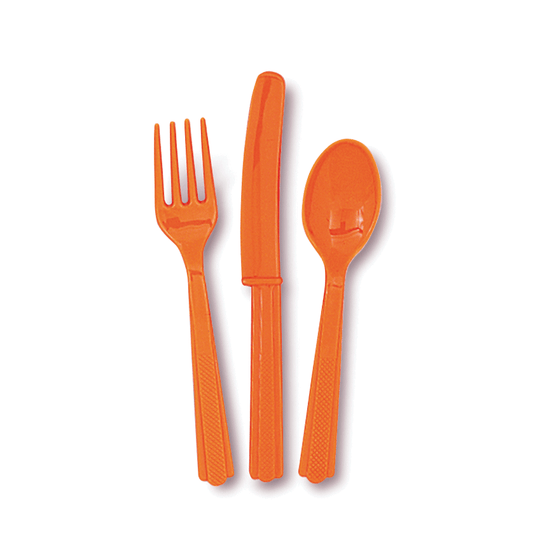 Plastic Cutlery Orange (Pk 18)