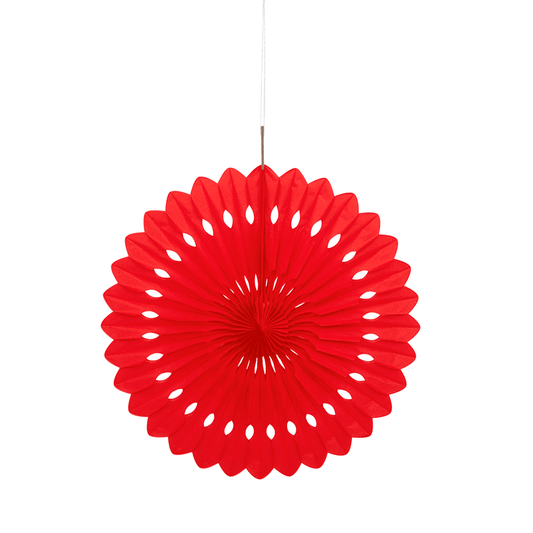 Red Decorative Fan 16"