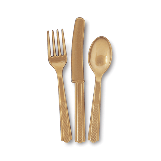 Plastic Cutlery Gold (Pk 18)