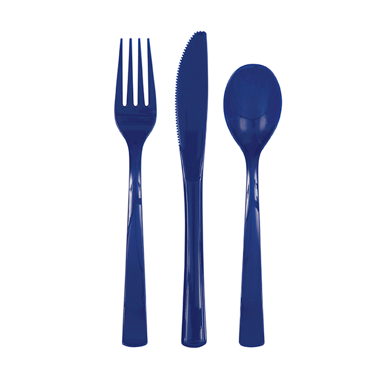 Plastic Cutlery Navy Blue (Pk 18)