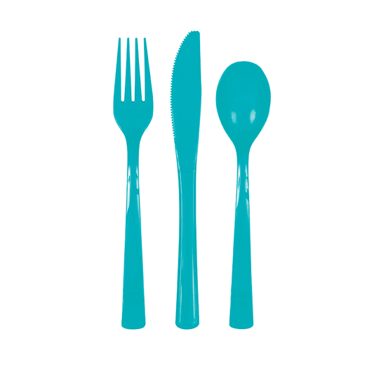 Plastic Cutlery Terrific Teal (Pk 18)