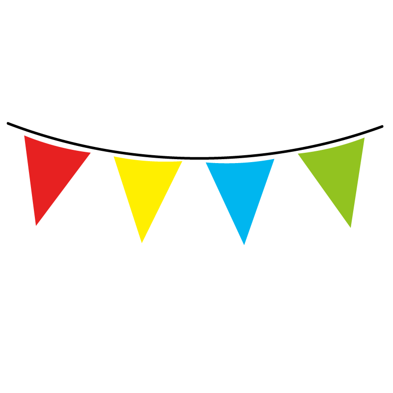 Multicolour Flag Banner – Picnic and Party UK