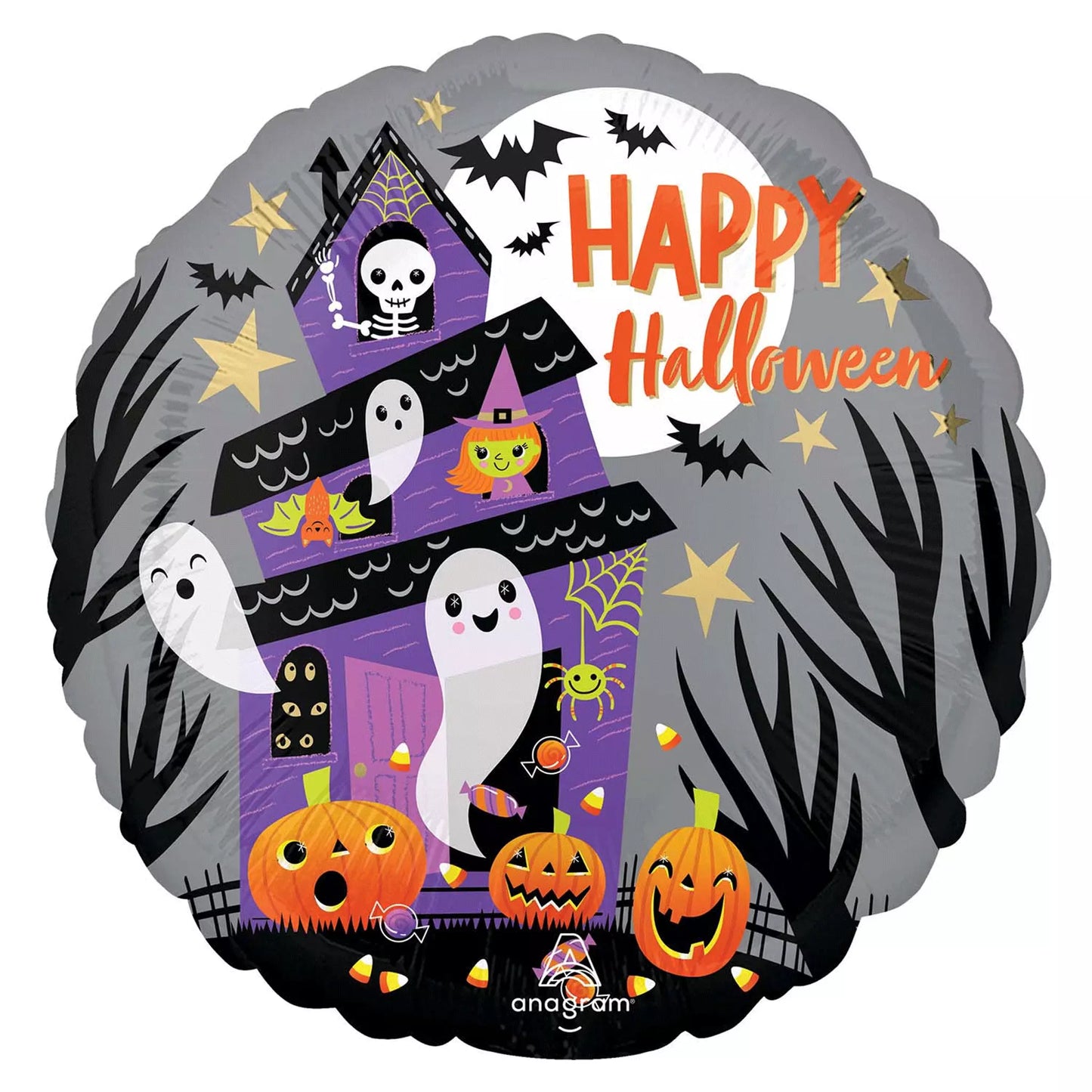 Happy Haunted House Foil Balloon