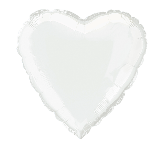 White Heart Foil Balloon