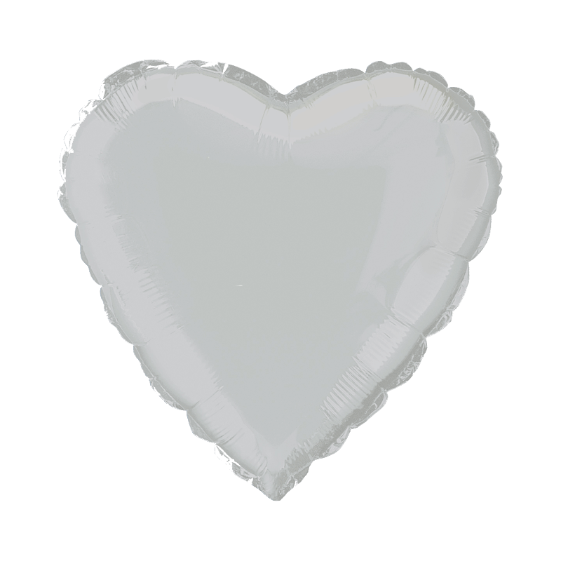 Silver Heart Foil Balloon