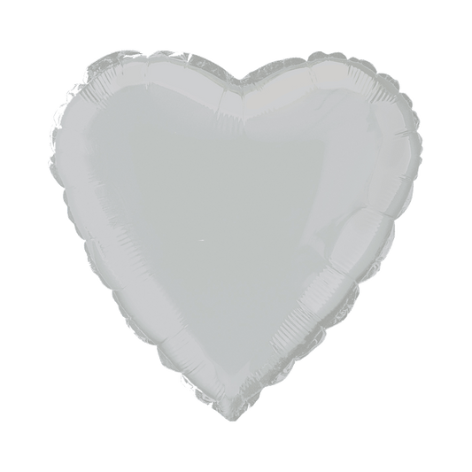 Silver Heart Foil Balloon