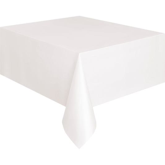 White Plastic Tablecover