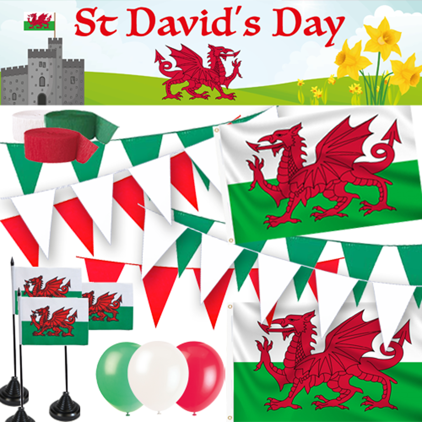 Wales Decoration Pack – Picnic Box Uk